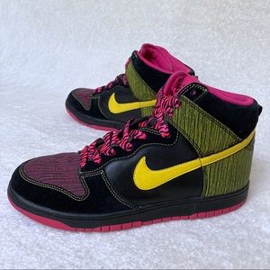Black Yellow Pink Nike Dunk 6.0 High Sneakers